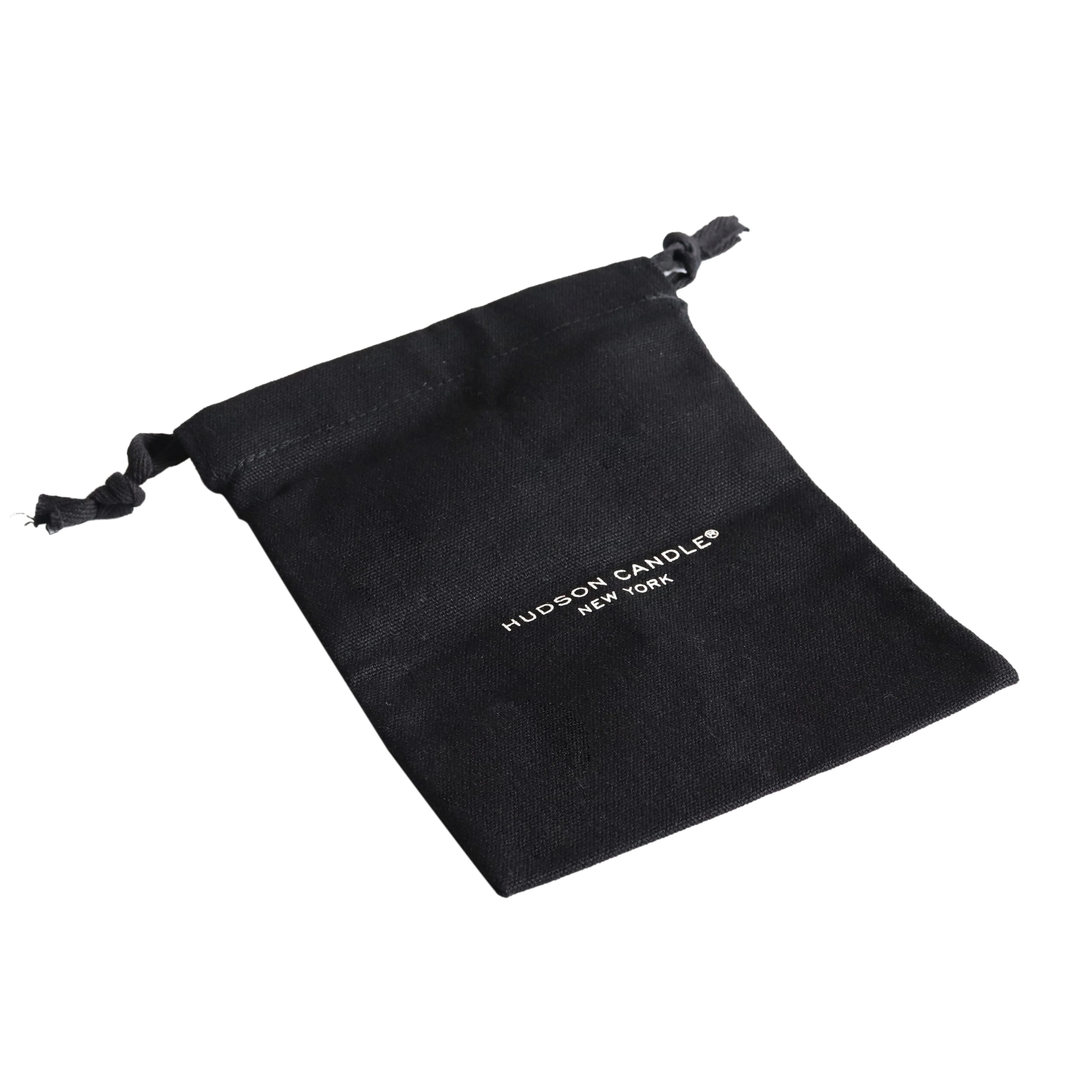 Custom Private Black Cotton Linen Canvas Drawstring Bag With White ...