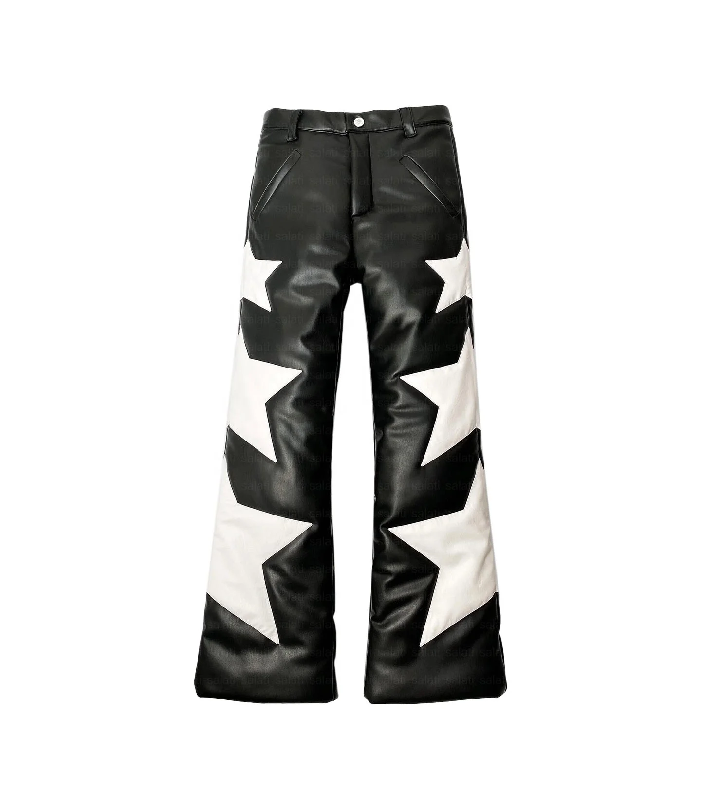 Custom Y2K Down Trousers Pants Nylon Fleece Embroidery Straight Leg Baggy Track Winter Snow Bubble Quilted Puffer Pants for Men gallery 2