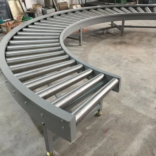 Изготовленный на заказ производитель поставляет логистическую сортировочную линию изогнутый роликовый конвейер Поворотный