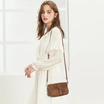 Women's Fashion Crossbody Purses and Handbag Suede Flap Phone Shoulder Bag with Long Adjustable PU Strap Small Size