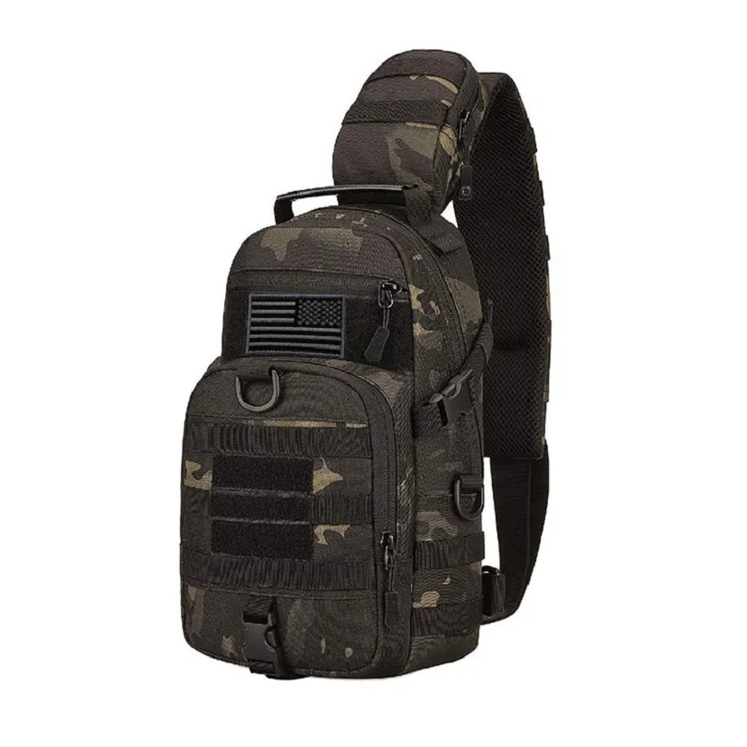 Camouflage Tactical Shoulder Bag Hiking Messenger Backpack Nylon Outdoor Hunting Trekking Chest Sling Bag