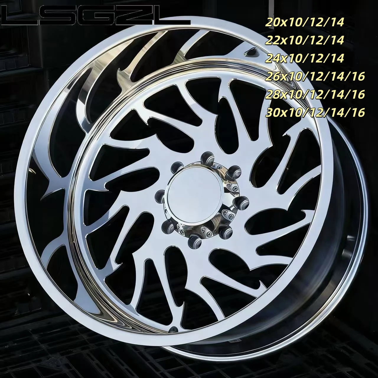 New Aftermarket Forged Alloy Deep Dish Truck Wheels 20x12 / 14 22x10 / 12 / 14