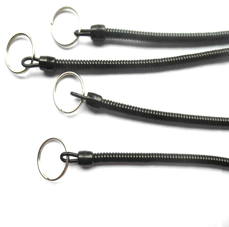 small coil spring cell phone lanyard safety coil lanyard with key ring
