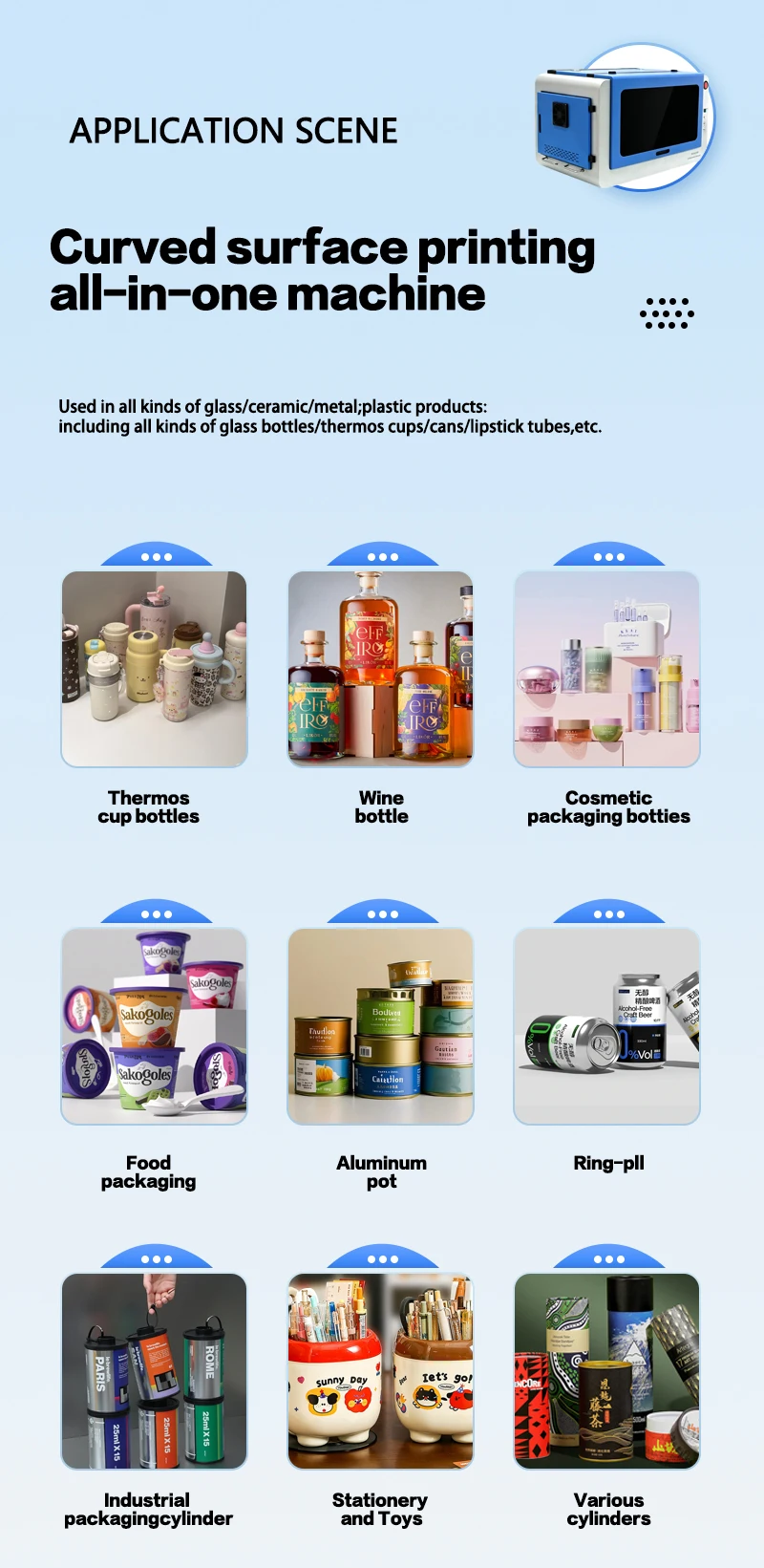 360 Rotary Bottle UV Printer