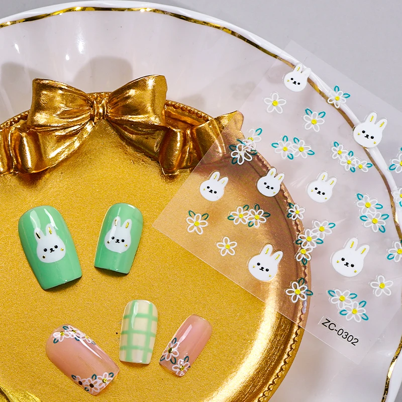 2023 Hot Selling Flower Nail Art Stickers Decals Summer Nail