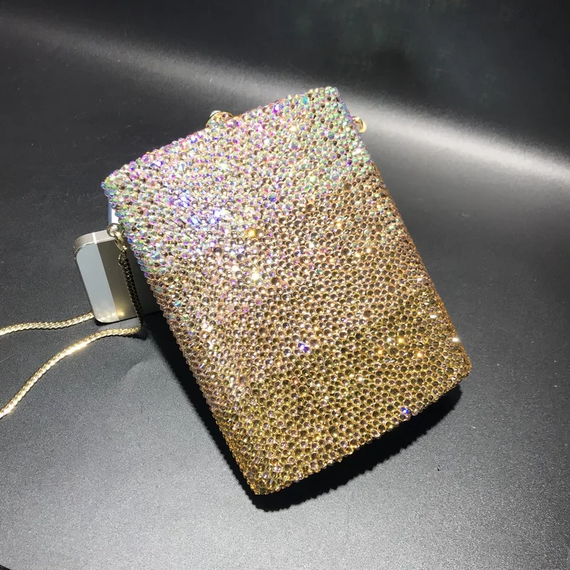 ハンドル Handmadeフルダイヤモンドクラッチバッグbucket形ラインストーンイブニングバッグ Buy Rhinestones