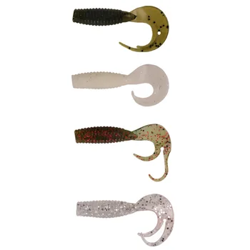 Export Worm Tail Soft Lures Multi-color Bionic Artificial Lures Bass Black Fish Helical-pattern Long-cast Lure Stainless Steel – Soft Lure – view 3