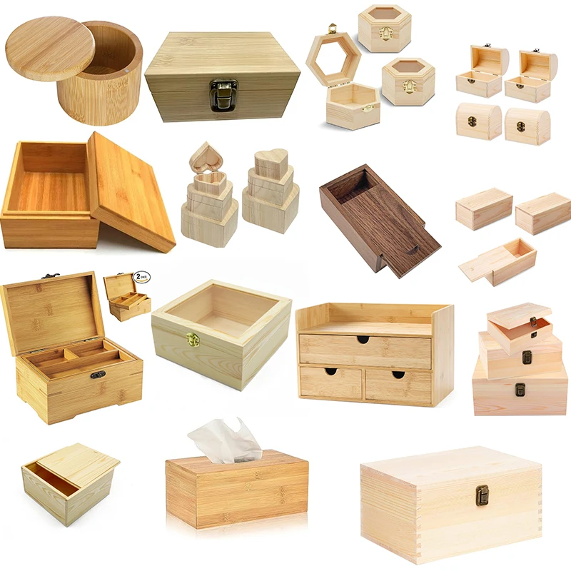 Factory Supply Custom Mini Small Wood Craft Crate Gift Packaging