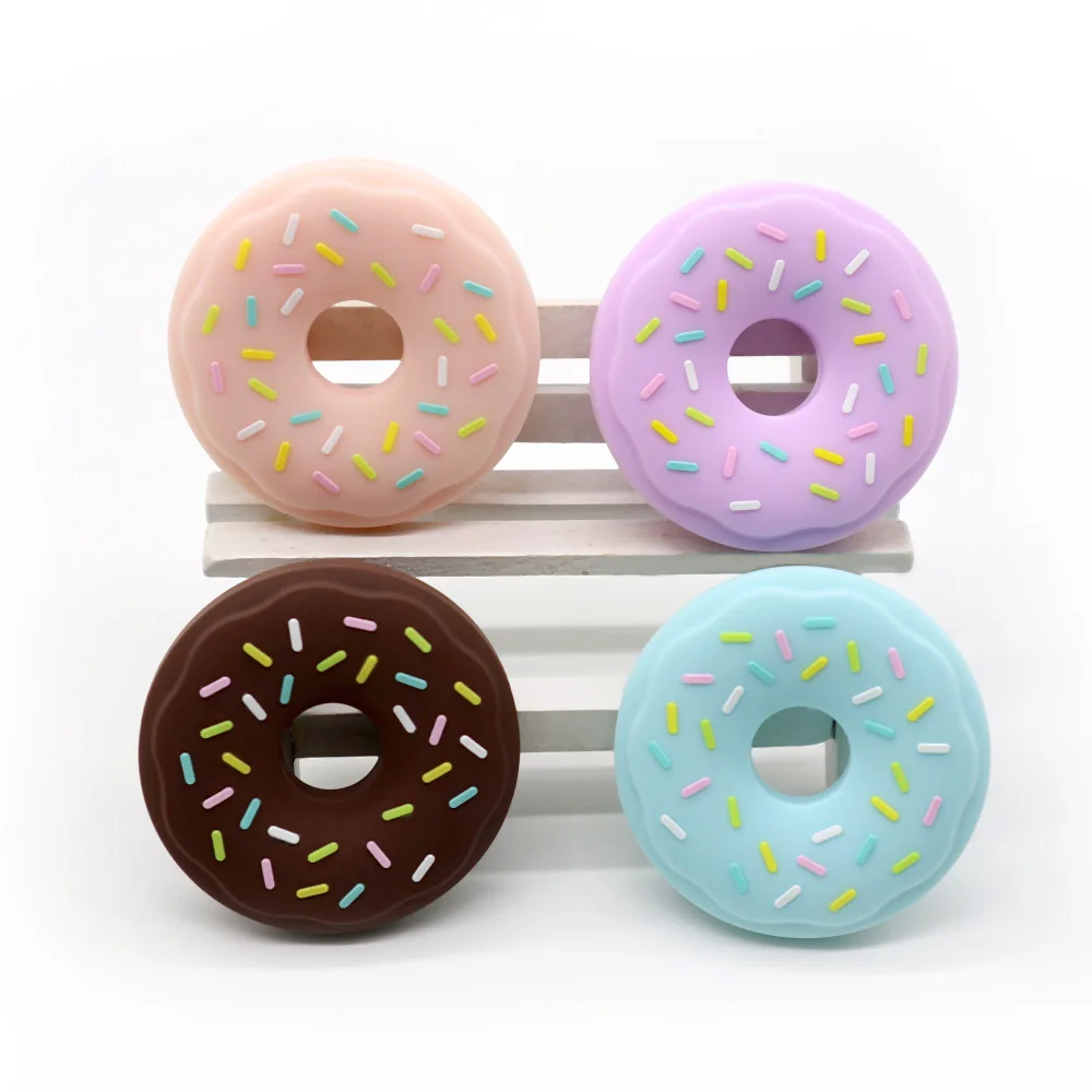 Cartoon Shaped Baby Teethers Sandwich Cookies Donuts Ice Cream Anti-Eating Hands Silicone Gum Water-Boiled Grinding Stick factory