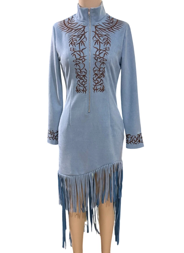 Women's Western Faux Suede Fringe Dress Embroidered Zip Front Bodycon Dresses for Cowgirl Style Sehe Fashion| Alibaba.com Women's Western Faux Suede Fringe Dress Embroidered Zip Front Bodycon Dresses for Cowgirl Style Sehe Fashion| Alibaba.com