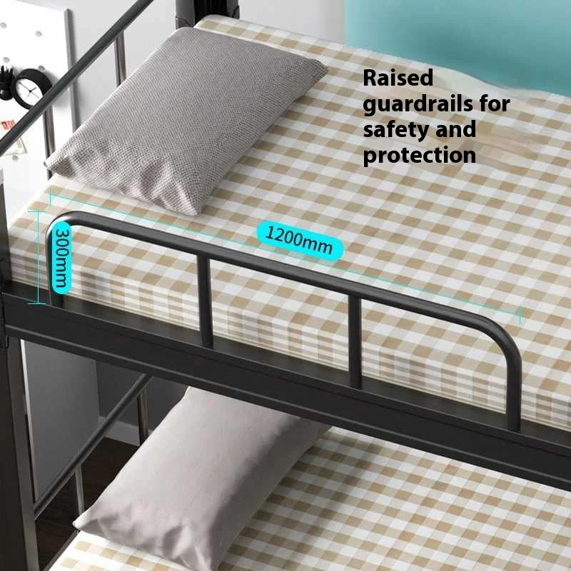Heavy Duty Metal Steel Bunk Bed with Storage Option and Powder Coated Frame for Student Use