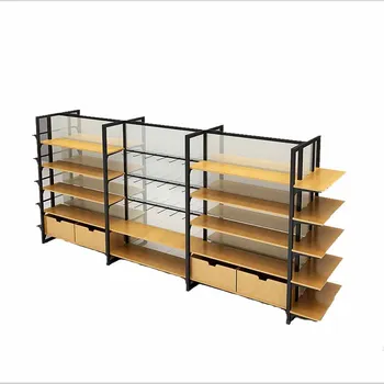 Hanging rack in the island display shelf supermarket clothing display shelves double-sided multi-layer shelving