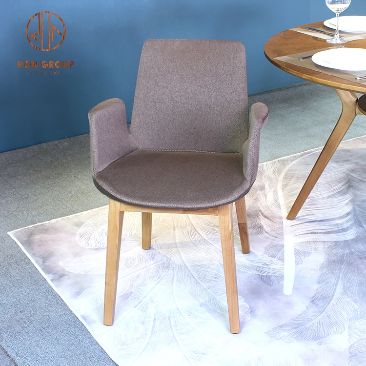 Modern Fashion High End Good Quality Commercial Dining Room Furniture Solid Ash Wood With Setting Cotton Cover Chairs for Sale