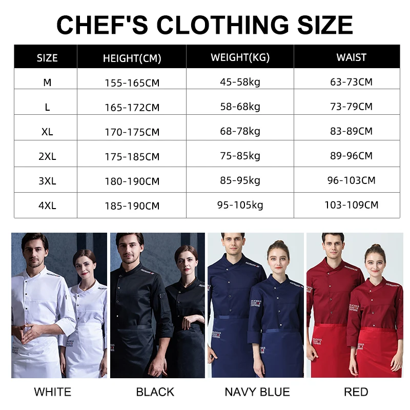 European Design Chef Uniform Wholesale Chef Coat Kitchen Workwear Restaurant Uniforms Arabic Long Sleeve Chef Jacket
