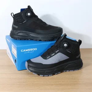 Warm -30 Merlot Unisex Winter Round Toe Breathable Mesh High-Top Non-Slip Outdoor Hiking Shoes Cold-Resistant Waterproof 6739