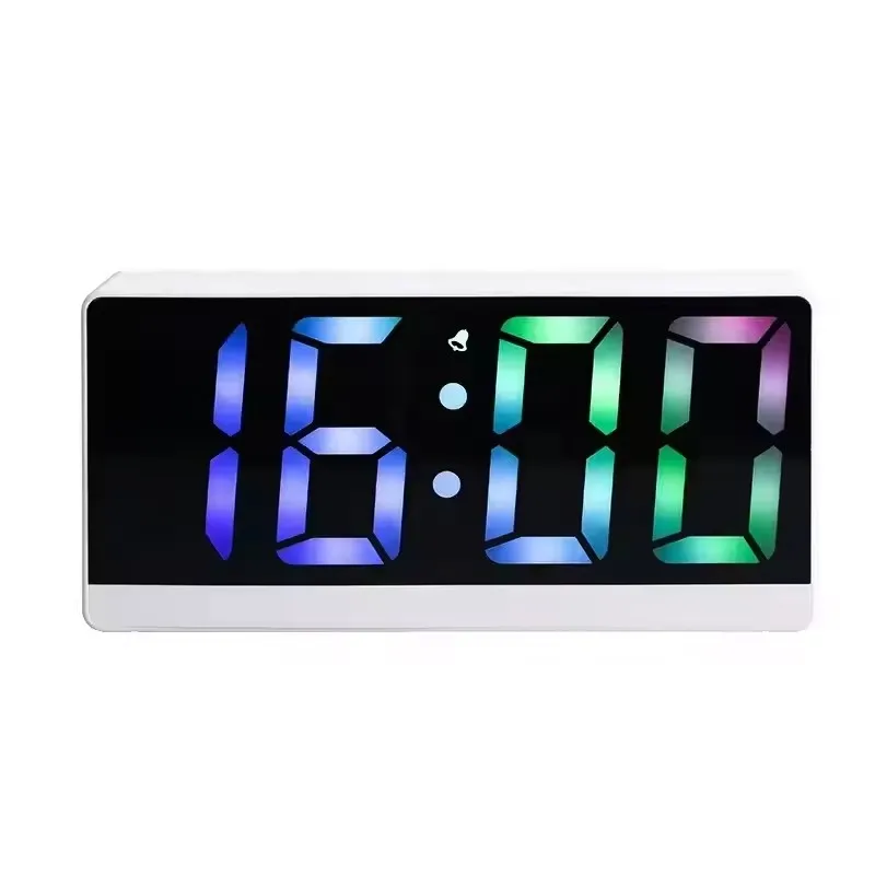 Design Best New Style Digital Table Clock Snooze Alarm Desktop LED Table Colorful LED Display Electronic Clock