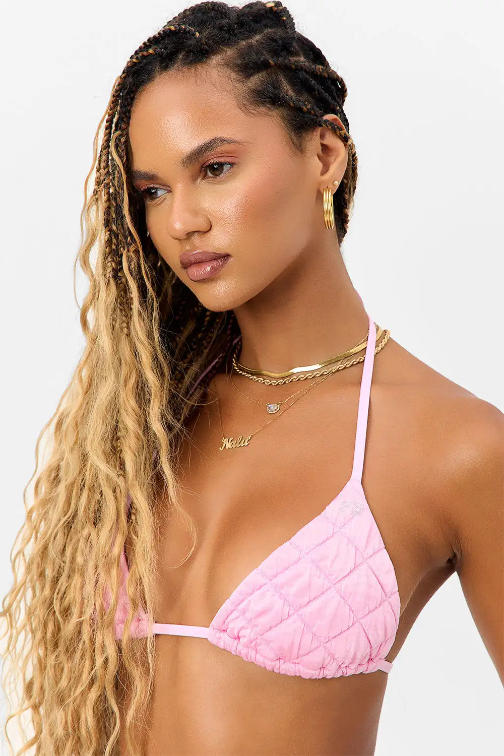 High Waist Swimsuit Swimsuit Pink Halter Plus Size Swimwear Bath Suit