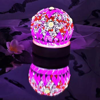 Wholesale Chinese LED Night Light New 8cm Turkish Desk Lamp with Bohemia Mosaic Mediterranean Style for Home Use
