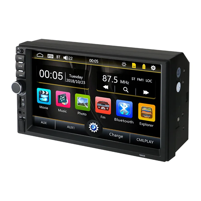 Mirror Link 2 Din 7in Car Radio Touch Screen Player MP5 SD/FM/USB/AUX/Bluetooth 