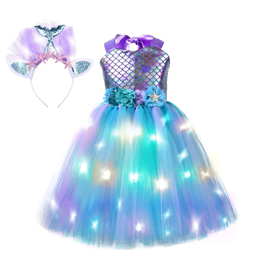 birthday party mermaid birthday dress Little Mermaid 1st birthday Outfit, B / 3-6M
