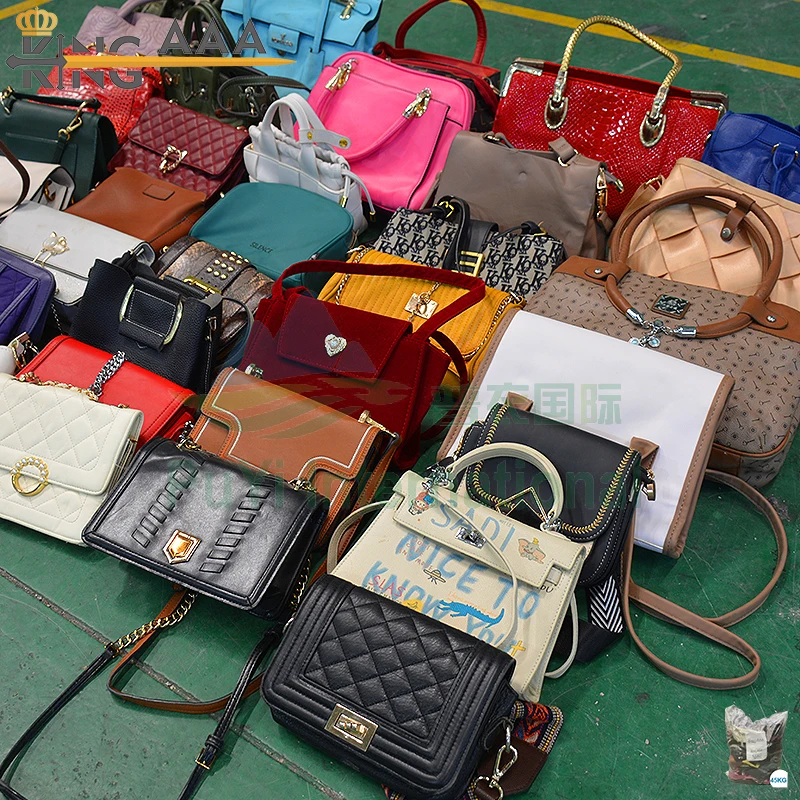 China Supplier Mixed Used Bags Bale 45kg Branded Ladies Second Hand