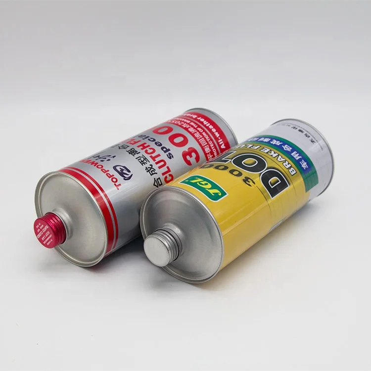 Factory Price 250ml 500ml 1L Cone Top Metal Can Clutch Fluid Round Empty Tin Can