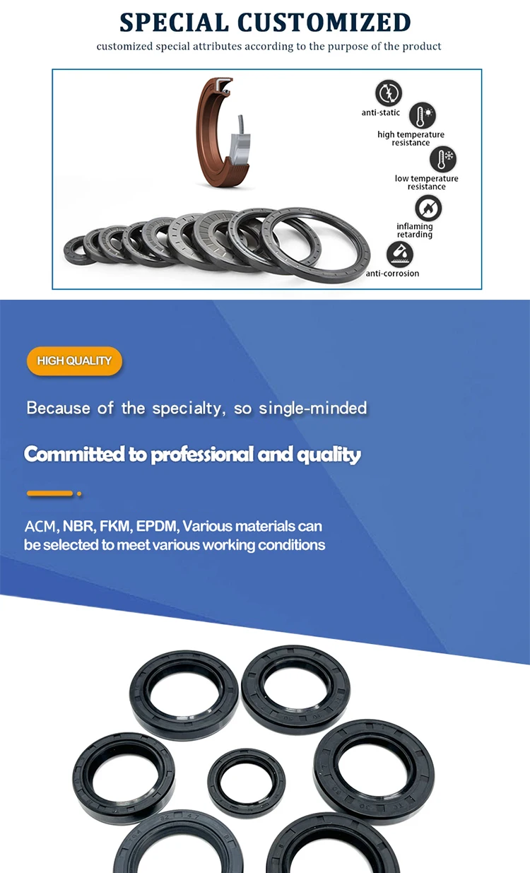 High temperature custom rubber oil sealing fkm nbr gearbox sc oil seal crankshaft tc tb ta oil seal manufacturer factory