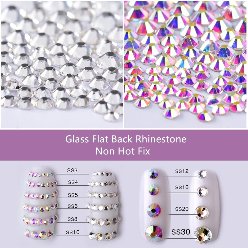 Beadsland Hotfix Rhinestones, Flatback Crystal Rhinestones for Crafts  Clothes DIY Decoration, Crystal, SS34/288pcs, 7.0-7.3mm