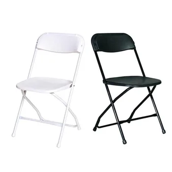 Outdoor Padded White black colors Wedding Banquet Event Wimbledon Foldable Plastic Resin Folding Chairs for events