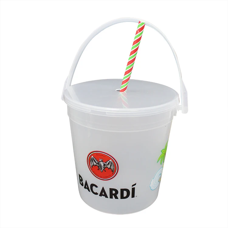 32oz Plastic Transparent Customized Color Stackable 1l Beverage Drink Bucket Plastic Barrel Cups