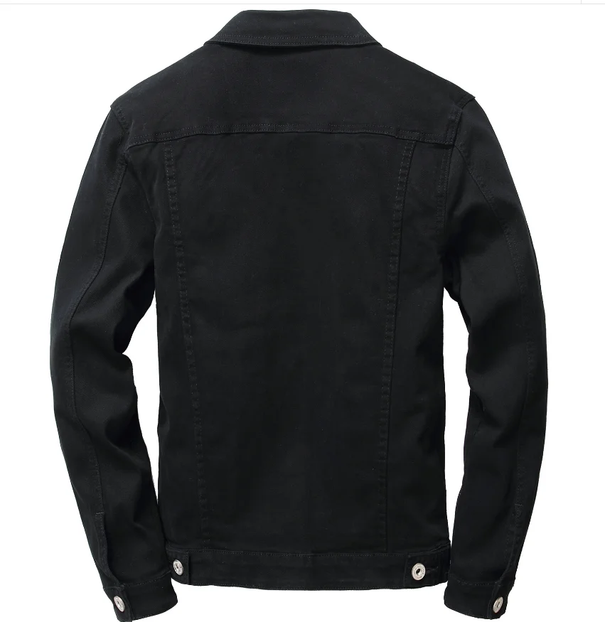 Оптовая продажа логотип повседневное нормальный Slim Fit Модные джинсовые мужские черные куртки верхняя одежда