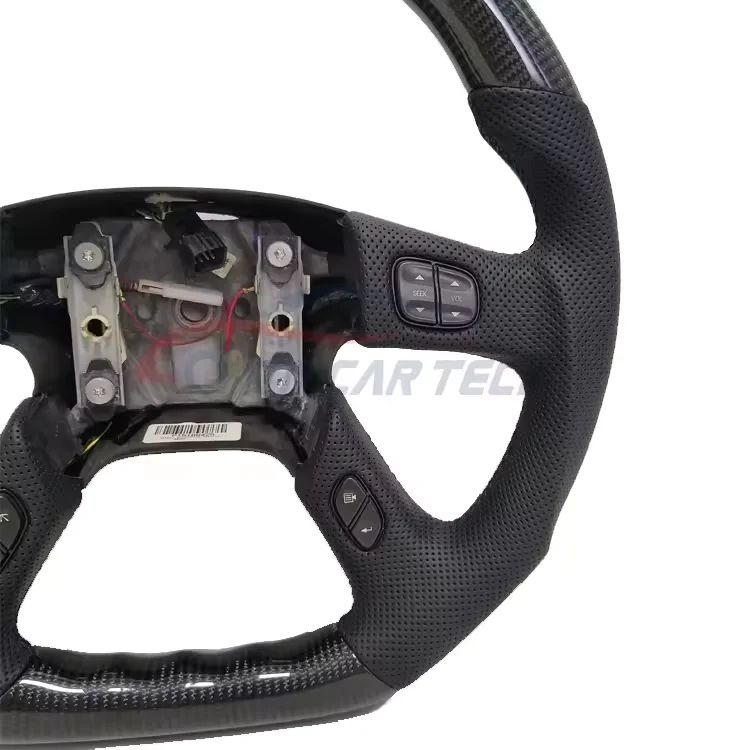 For Chevrolet Silverado Hummer H2 Carbon Fiber Leather Steering Wheel ...