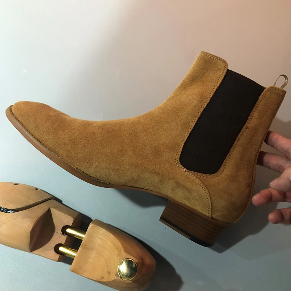 Multifunction Camel Handmade Men's Chelsea Boots Breathable Comfortable Top Grade Cowhide Boots Casual Hiking Shoes