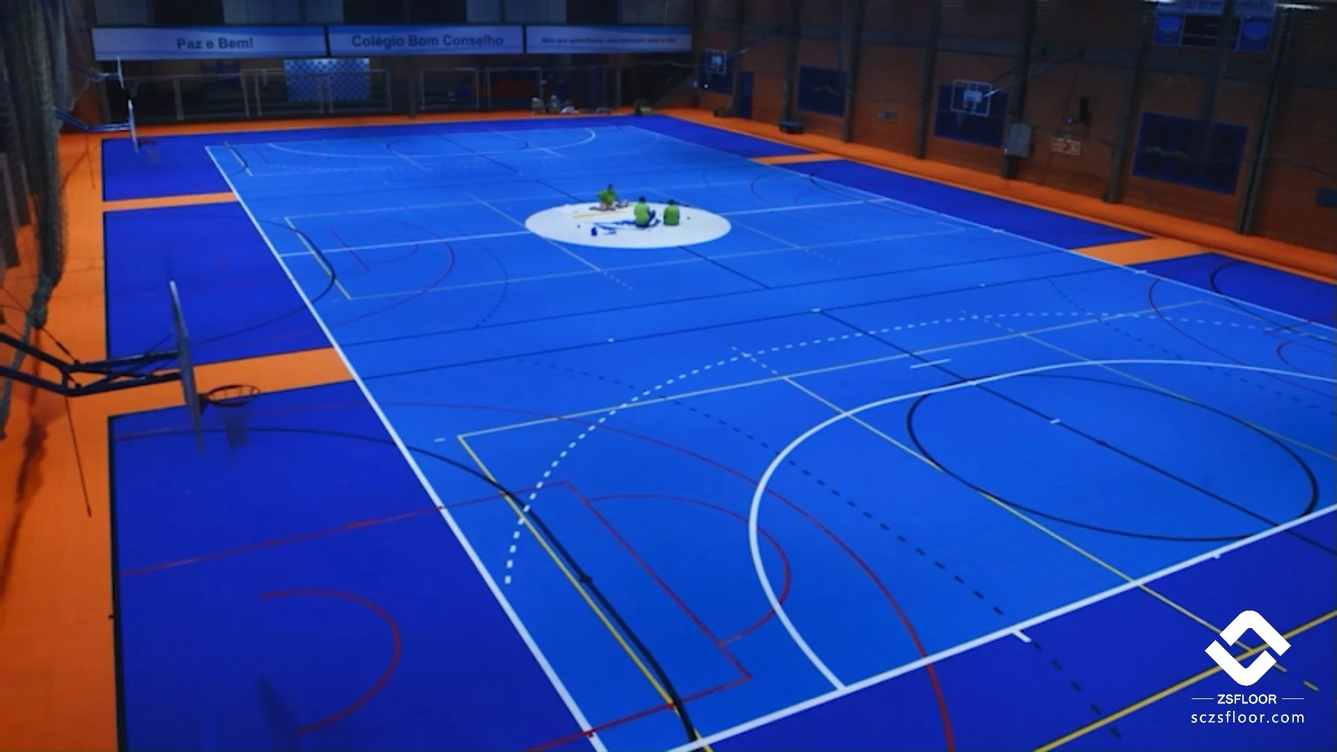 Zsfloor Indoor Tiles Basketball Court Wood Flooring With 6 Years