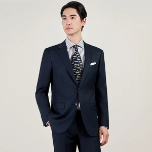 Men's Slim Fit Business Suit Black Wedding Blazer Formal Work Interview Wear 2-Piece Set Plus Size Options