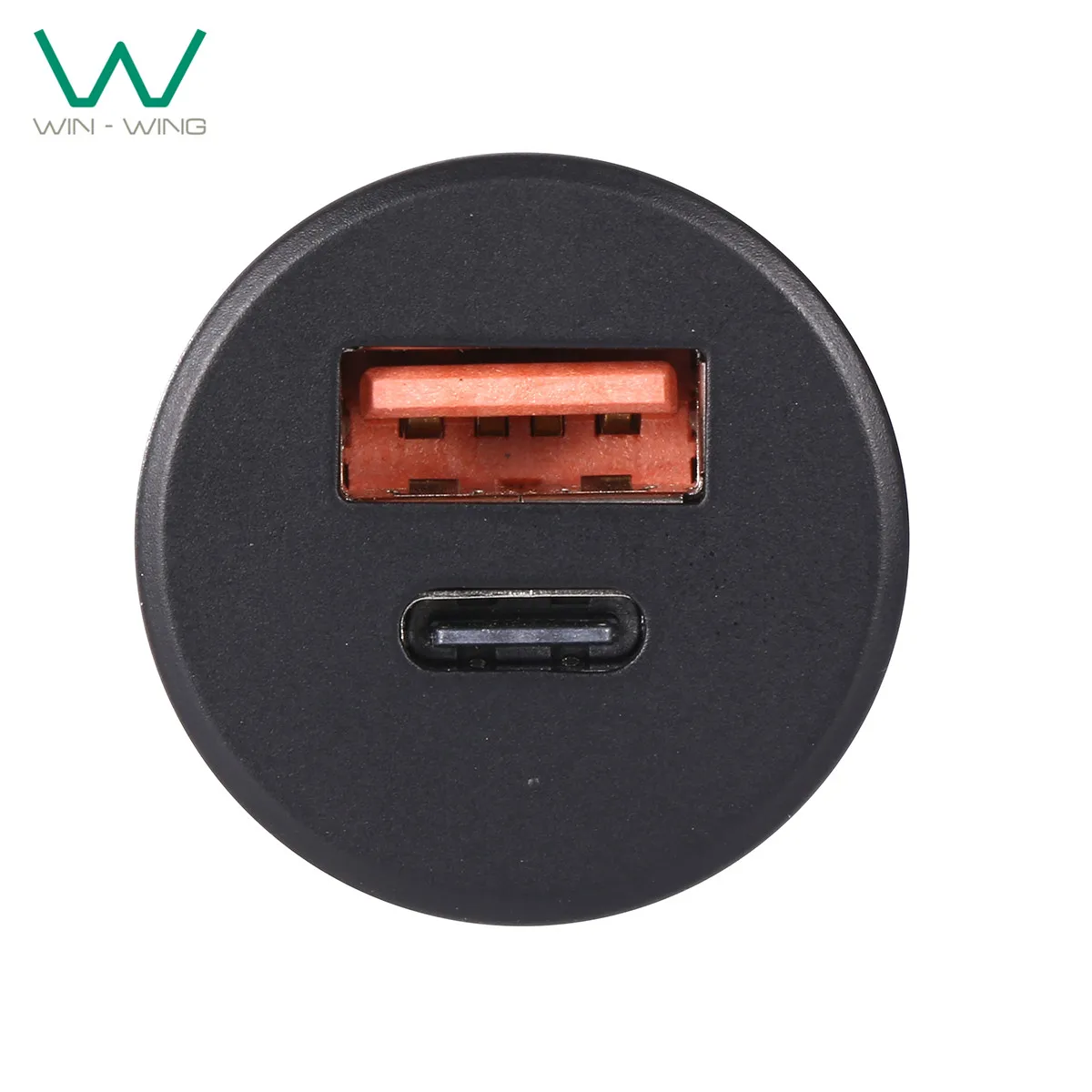 Двойное автомобильное зарядное устройство USB C USB A 30 Вт PD зарядное устройство