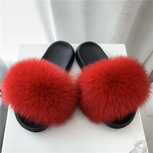 Women's slippers Beautiful slippers Rabbit Hair slippers Flip-flops