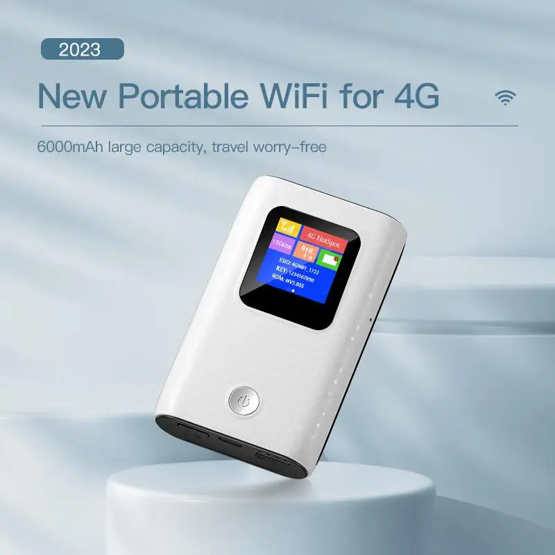 Power Bank KuWFi Mini Wifi Router 150Mbps LCD Display Pocket Mobile 4g Wireless Hotspot Device with 6000mAh Battery