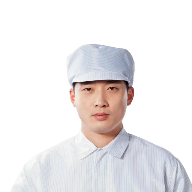 High Quality 5mm Stripe Polyester ESD Fabric Smt Antistatic Esd Workwear Esd Cap Working Cap Cleanroom