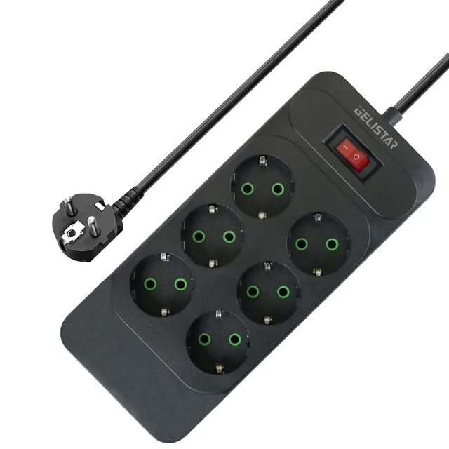 EU Plug Hot Selling New Trend Power Strips 6 Way International Universal Outlets Socket Patch Board