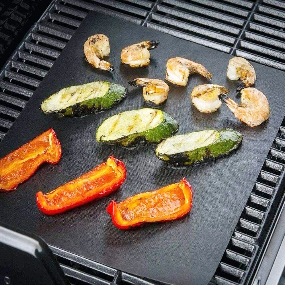 Customized Fireproof PTFE Non-Stick BBQ Grill Mat Cooking Sheet Oven Liner  - China PTFE Baking Mat and BBQ Grill Mat price