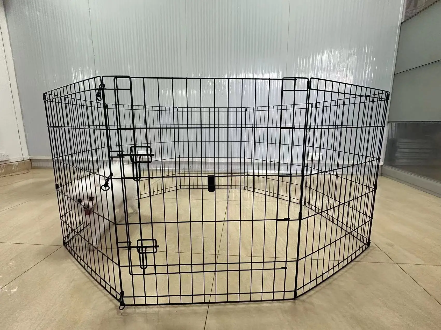 30'' Black Tall Dog Playpen Crate Fence Pet Kennel Play 8pcs Of Panels