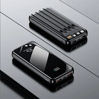 PD 22.5W Fast Charging 60000mAh 50000mAh High Capacity Travel Charger with Built-in Cable Portable Digital Display Power Bank