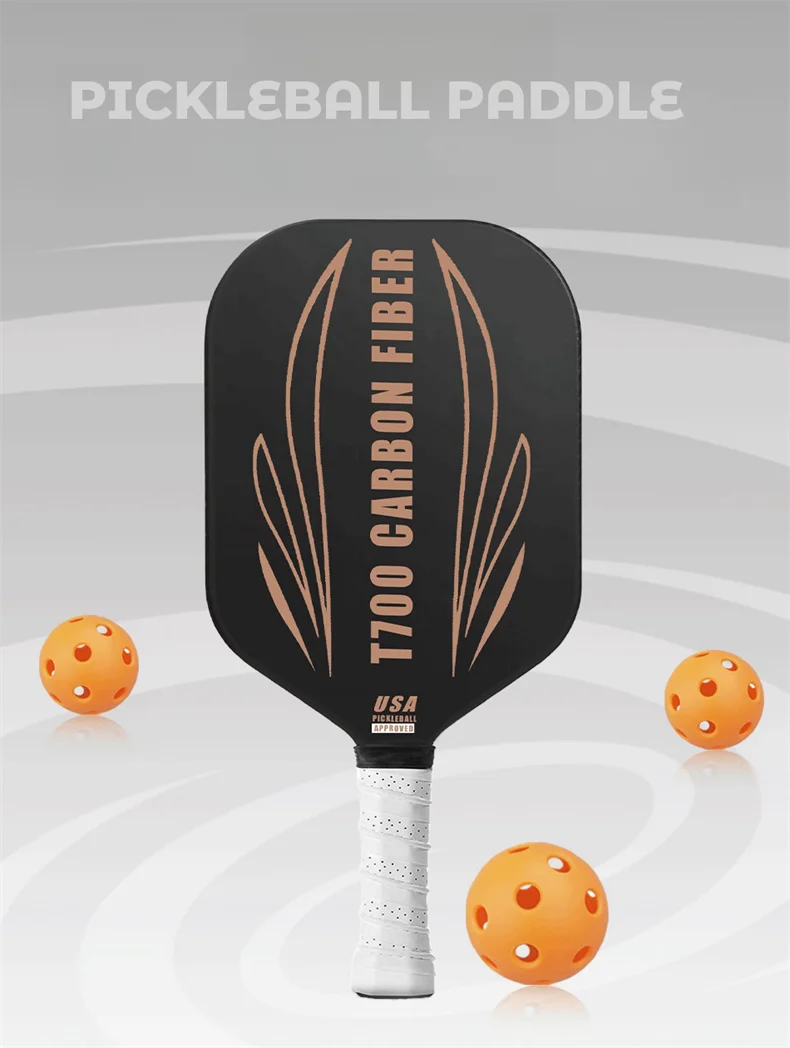 product custom print high quality carbon fiber training pickleball paddle edgeless honeycomb usapa approved racket-2