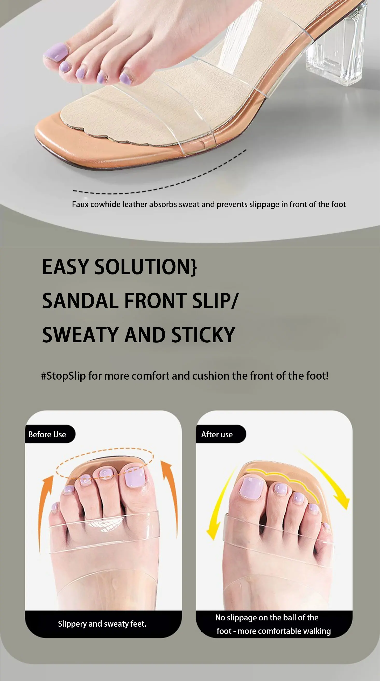 Leather Summer Sandal Replacement Insoles Self Adhesive Pads