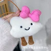 Rose-red bow cloud pendant