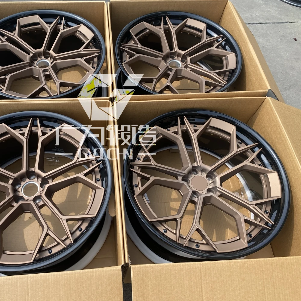 GVICHN 2 piece dual color custom forged alloy wheels 16 - 26 inch aluminum alloy rims 5x112 5x114.3 5x120 wheel hub