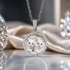 White small size pendant+24inch*3mm twisted chain