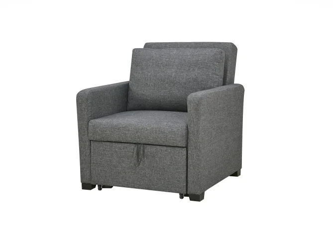 Grey Single One Seat Sofa Bed Comfortable Leisure Folding Fabric Armchair for Apartment Hotel Conveniently Extendable for Family details