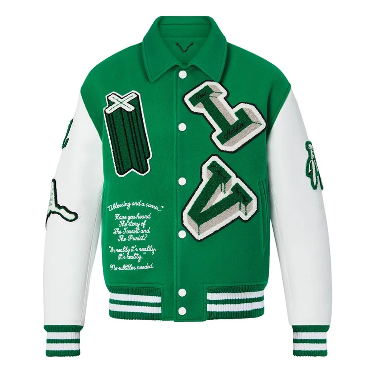 Embroidered Chenille Patches Patchwork Sleeves Baseball College Letterman  Varsity Jacket - China Jackets and Baseball Jacket price